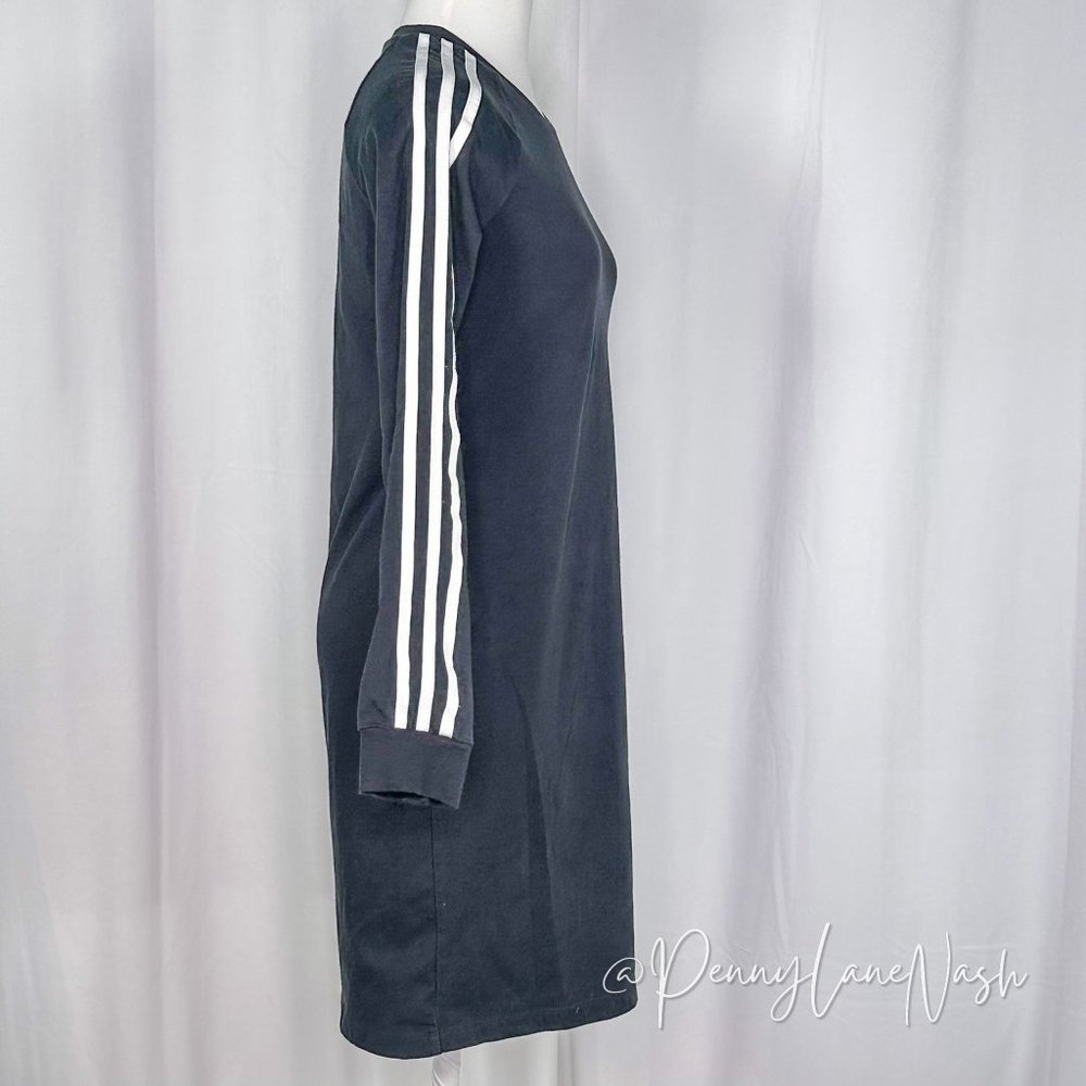 Adidas J TRF Girls' 3 Stripes Dress Black/White Medium/11-12Y - Picture 4 of 9